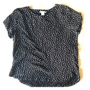 H&M black T-shirt with dot detail. Size S
